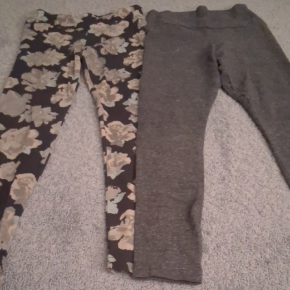 S Talula Floral and Gray Kids Leggings Set
